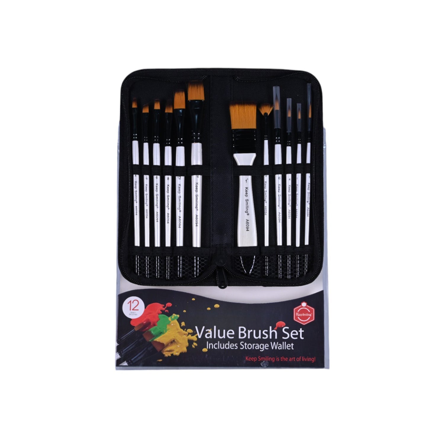 12-Piece Valuet Brush Set with Storage Wallet
