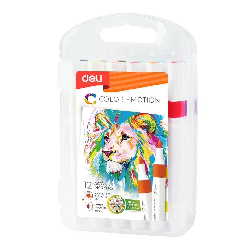 Deli Acrylic Markers 12 Colors