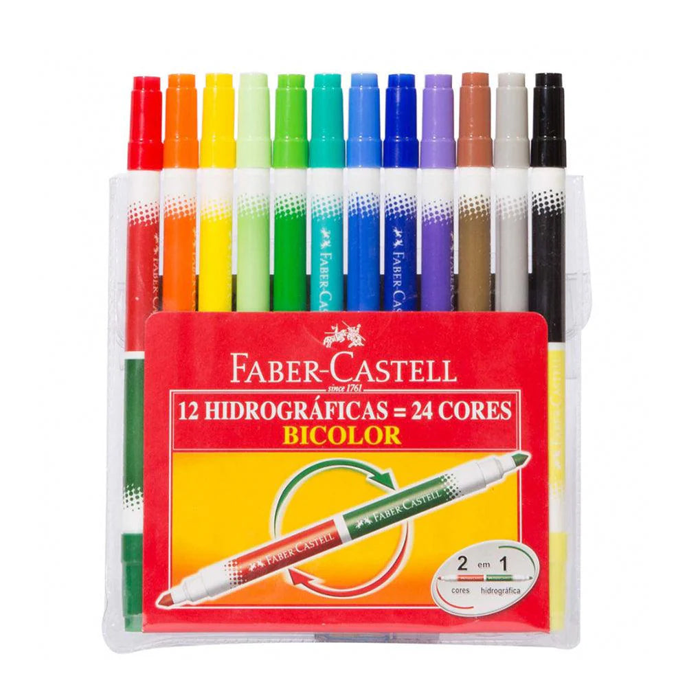 Faber Castell Fiber Pen Washable Double Ended 24 Colors