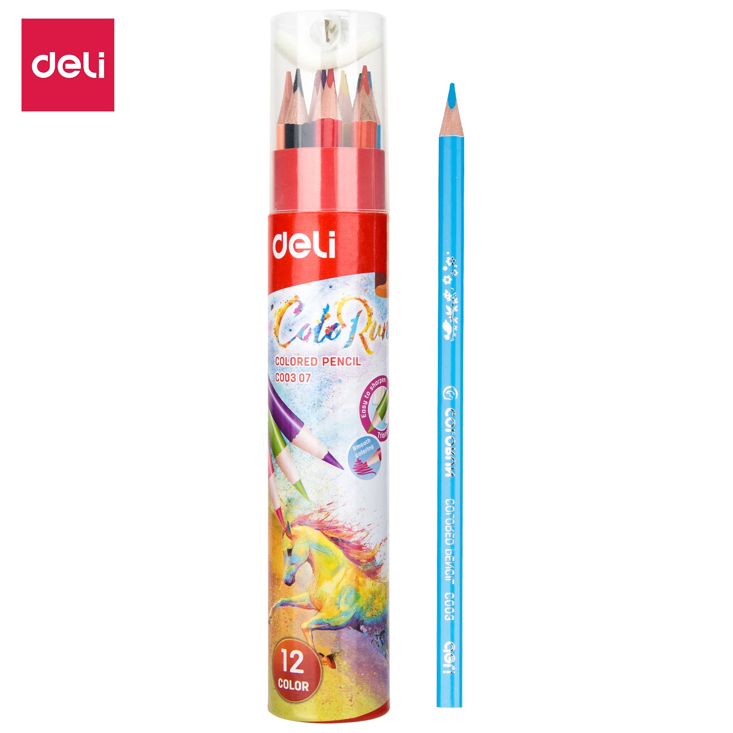 Deli Color Pencils-12 Colors Barrel