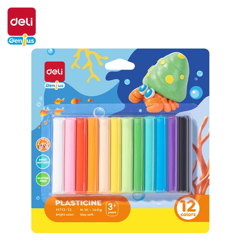 Deli Plasticine Clay 12 Colors