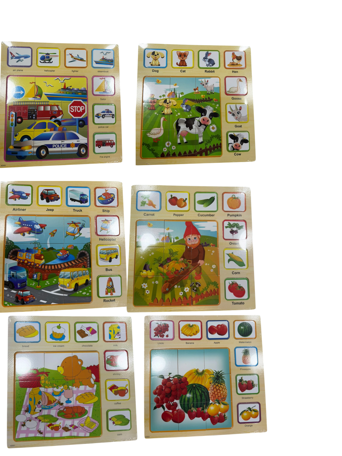 Small Wooden Shape Puzzle Board