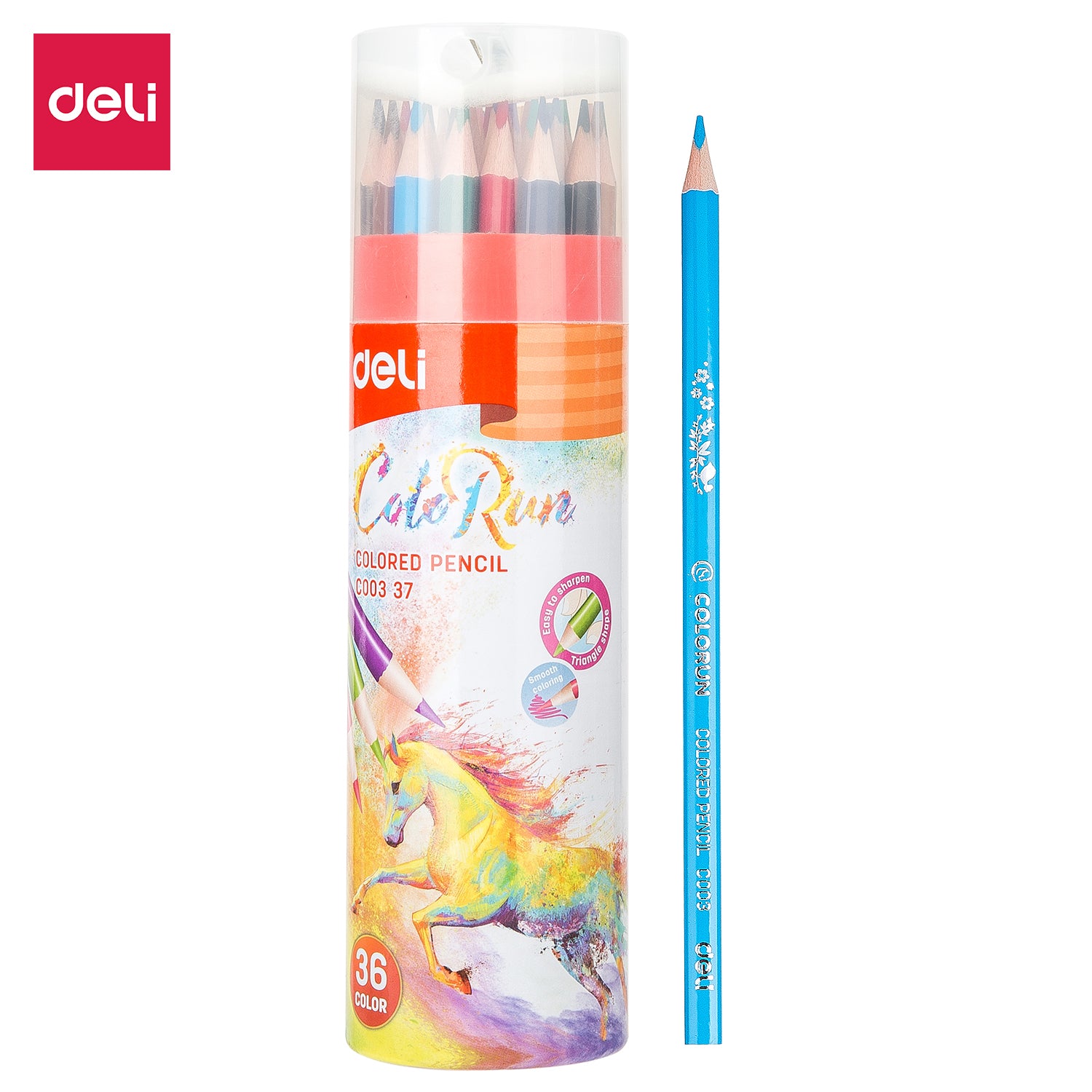Deli Color Pencils-36 Colors Barrel