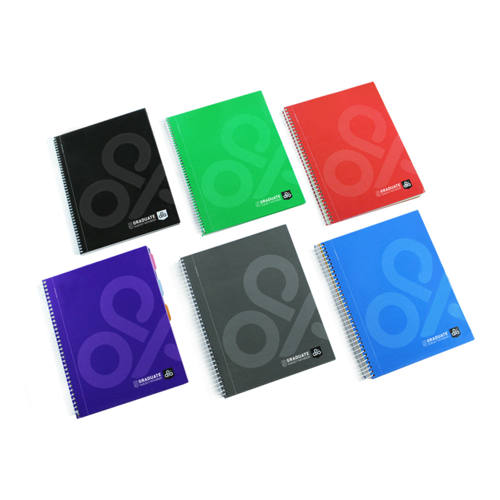 OPP Graduate 6 Subjects Squared Spiral Notebook