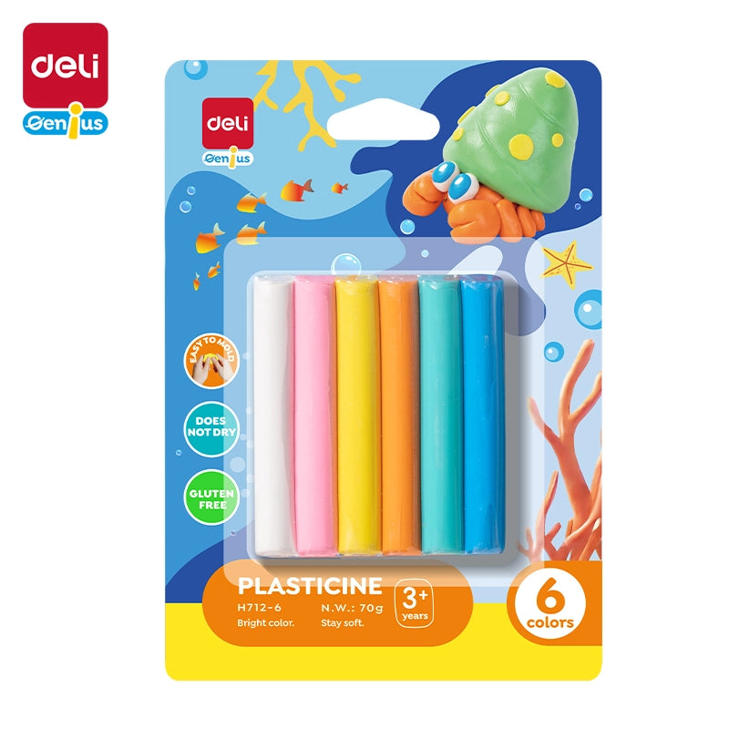 Deli Plasticine Clay 6 Colors