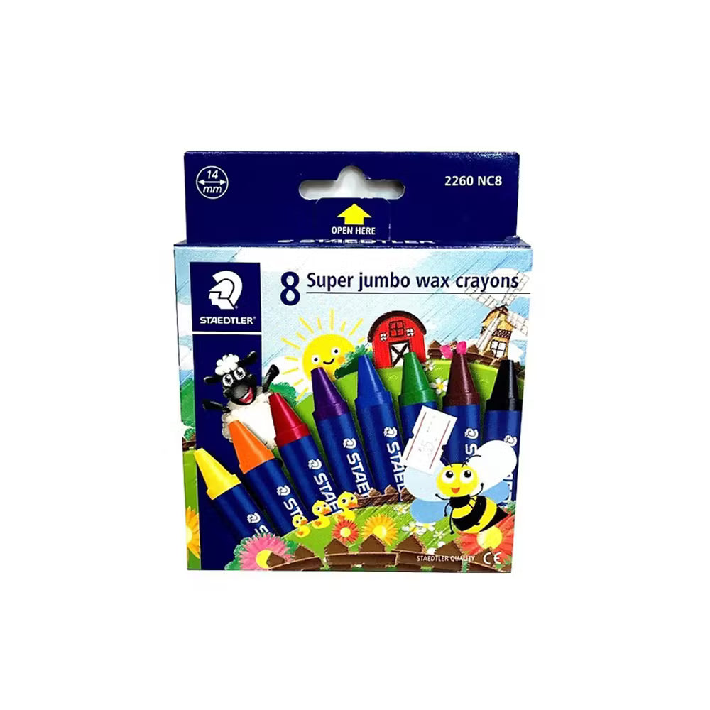 Staedtler Super Jumbo Wax Crayon Set of 8 Colors