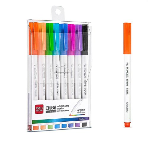 Deli Whiteboard Marker Set 8 Colors