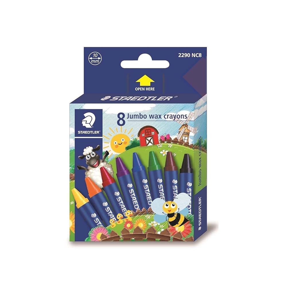 Staedtler Jumbo Wax Crayon Set of 8 Colors