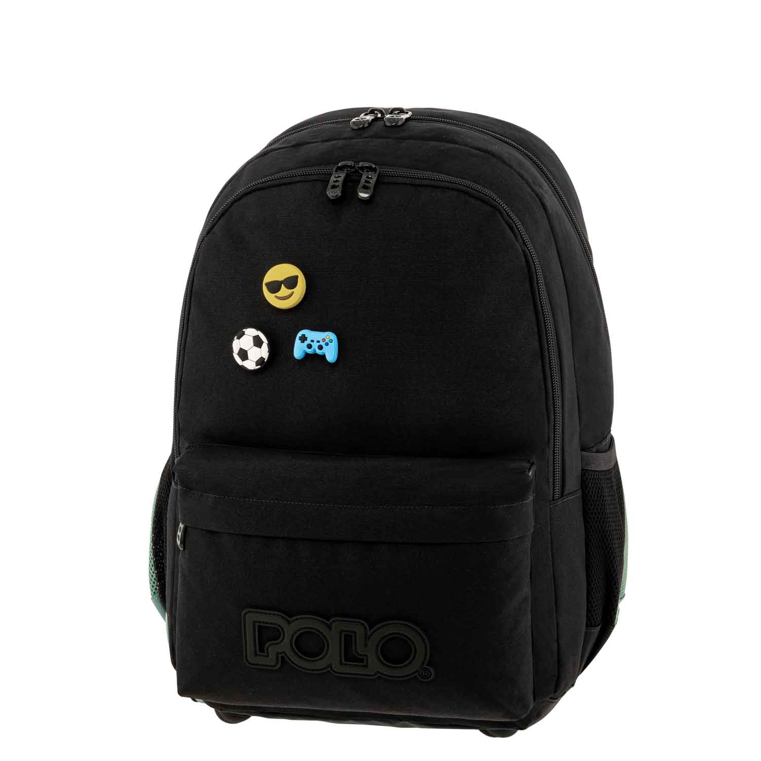Polo Black Casual Bag with Emojis