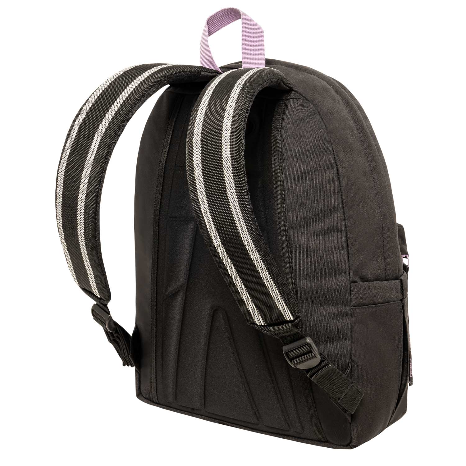 Polo Black & Gray School Bag with Floral Accent
