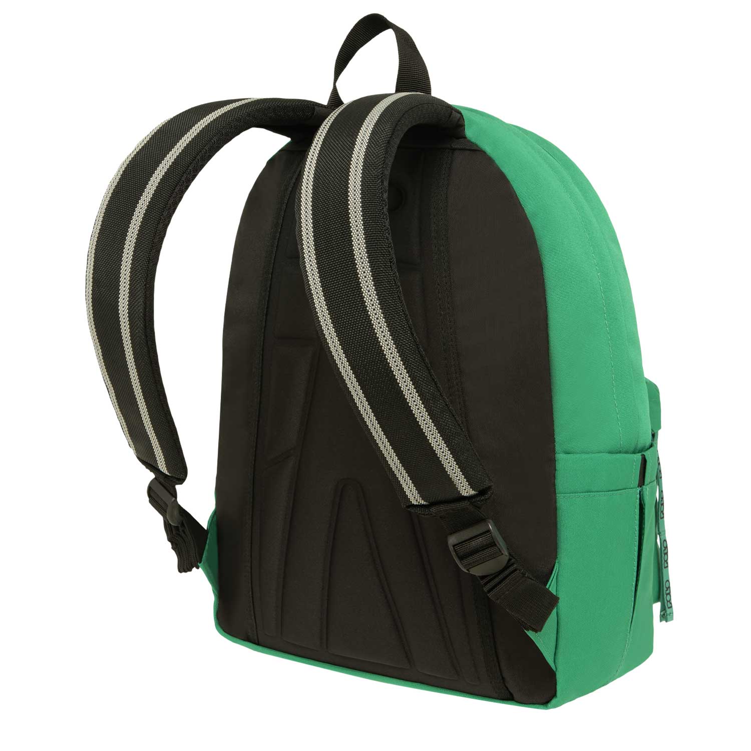 Polo Green School Bag with Floral Accent