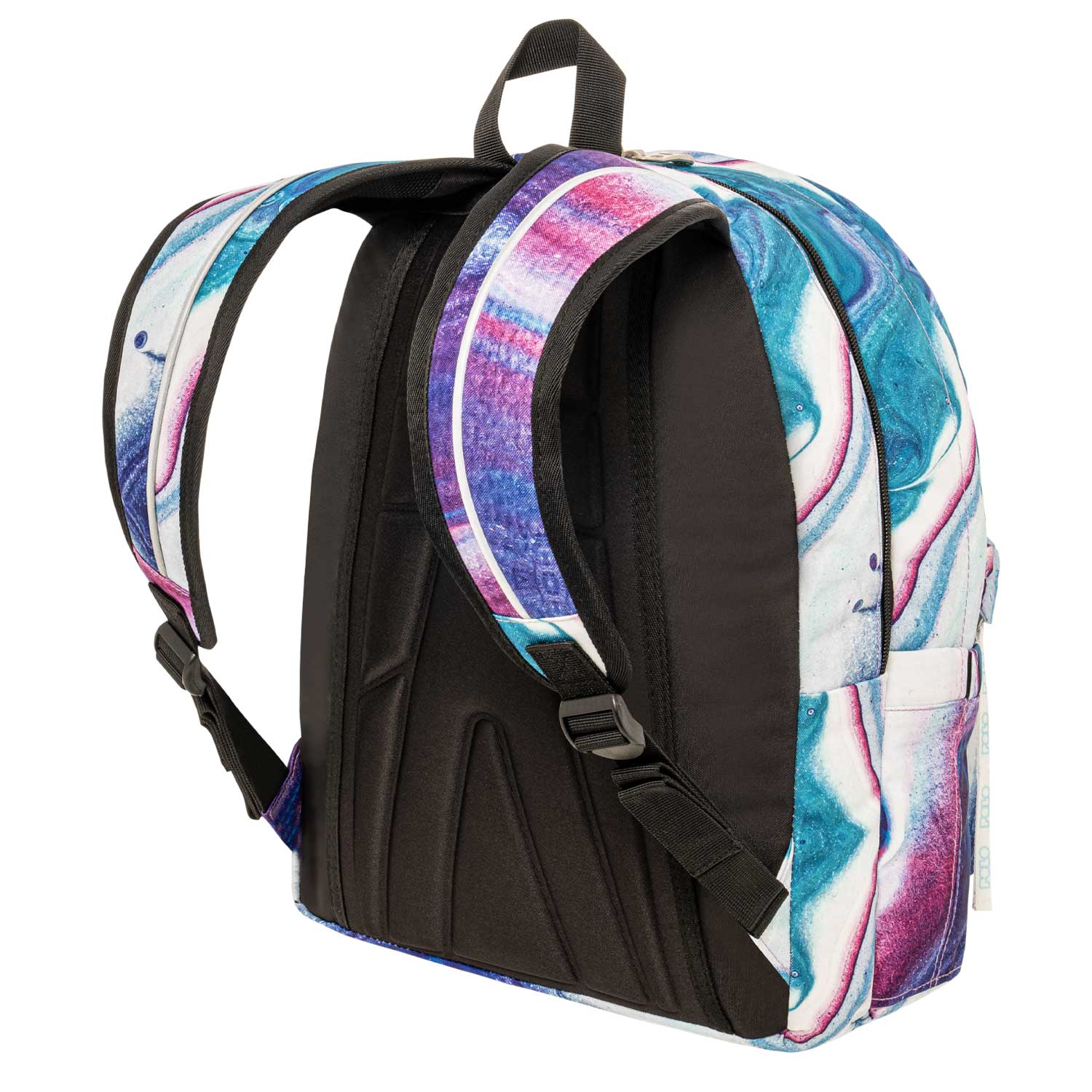 Polo White & Purple Marble Swirl Bag With Scarf