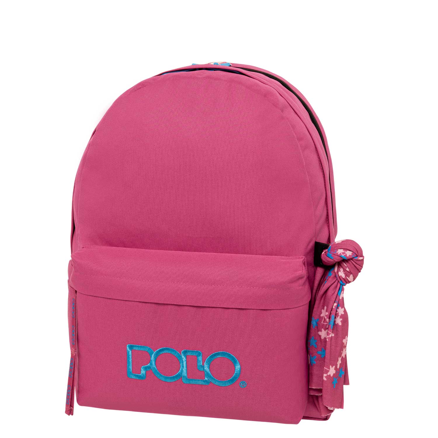 Polo Fushia & Cyan Bag With Scarf