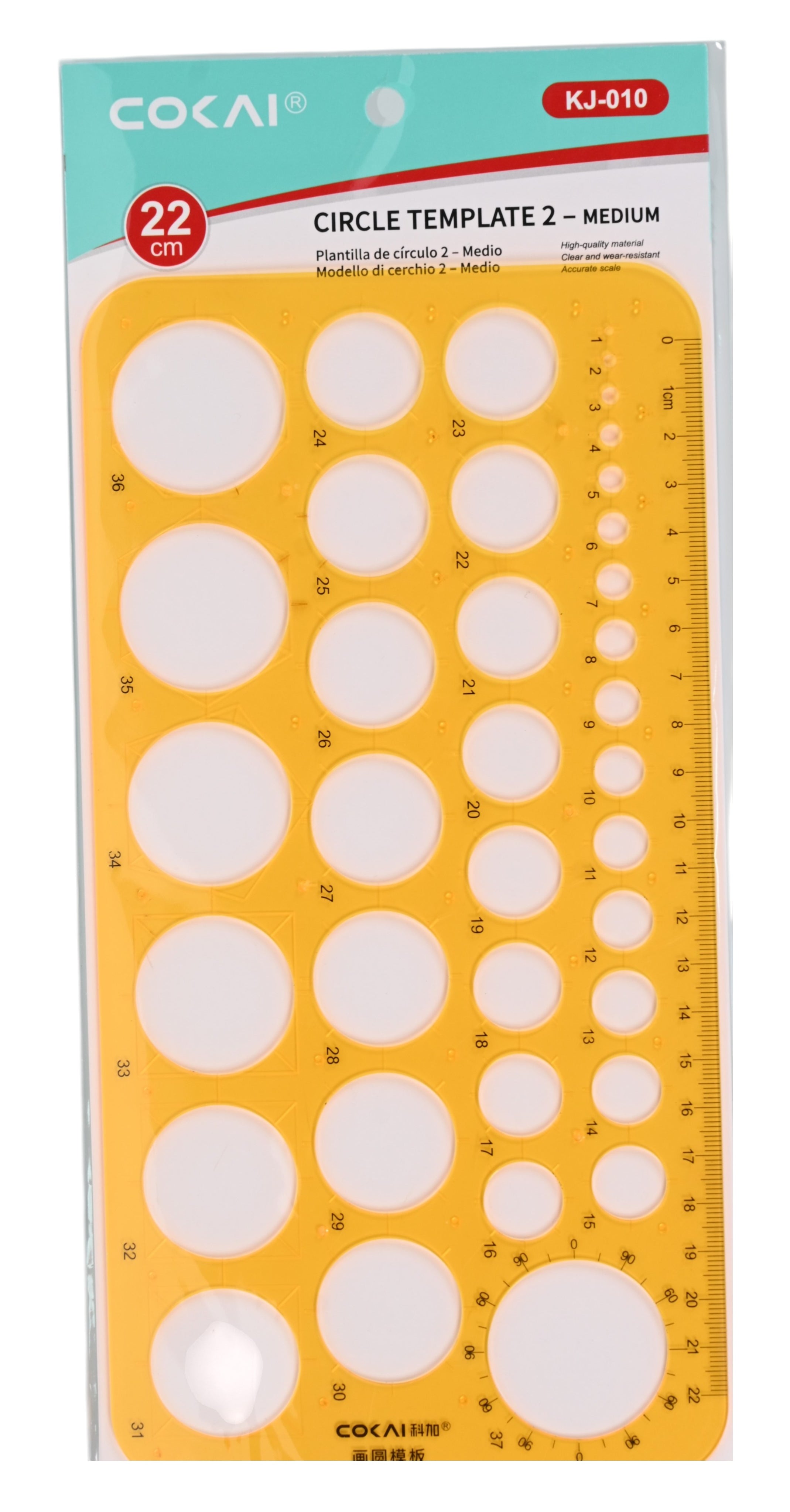 22cm Circle Template Ruler Medium