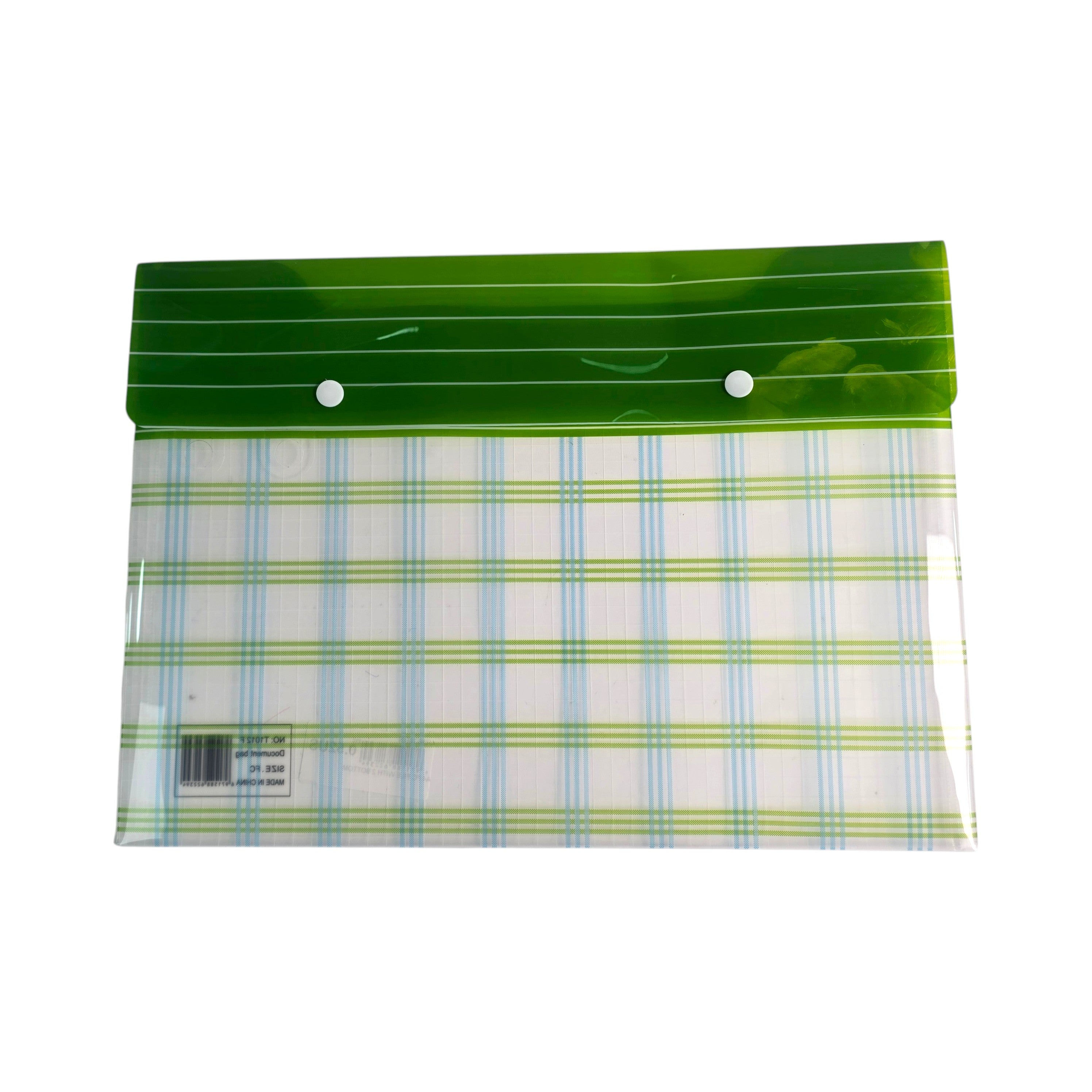 Striped Button Document Folder