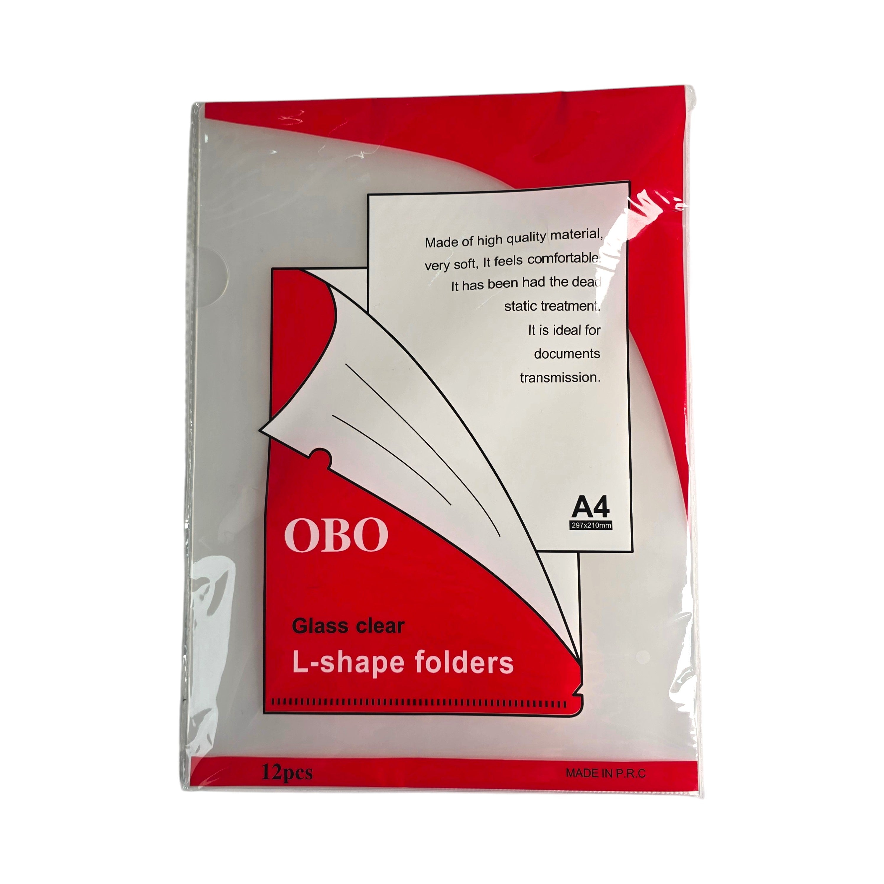 A4 Transparent L-Shape Folder Set – 12 Pieces