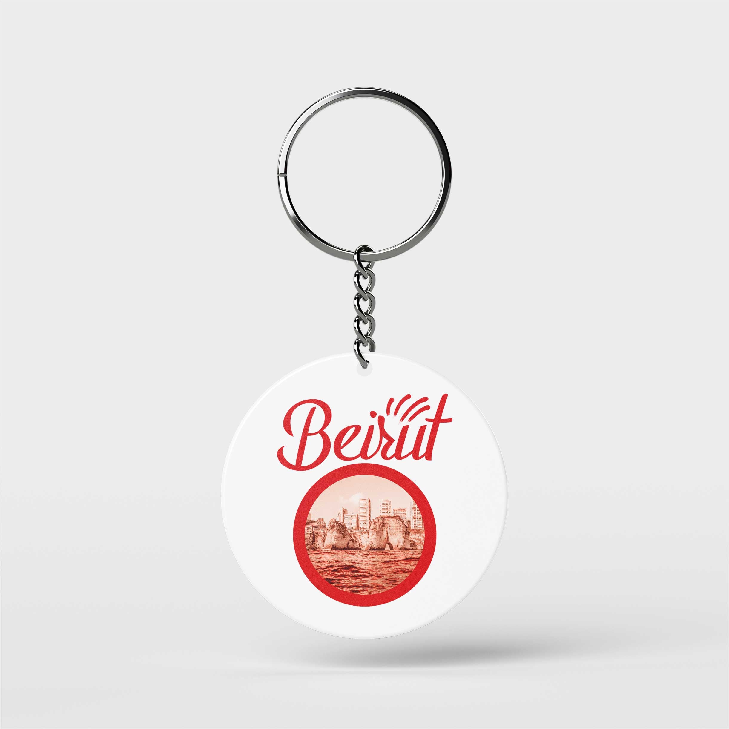 Beirut Red Circle Keychain