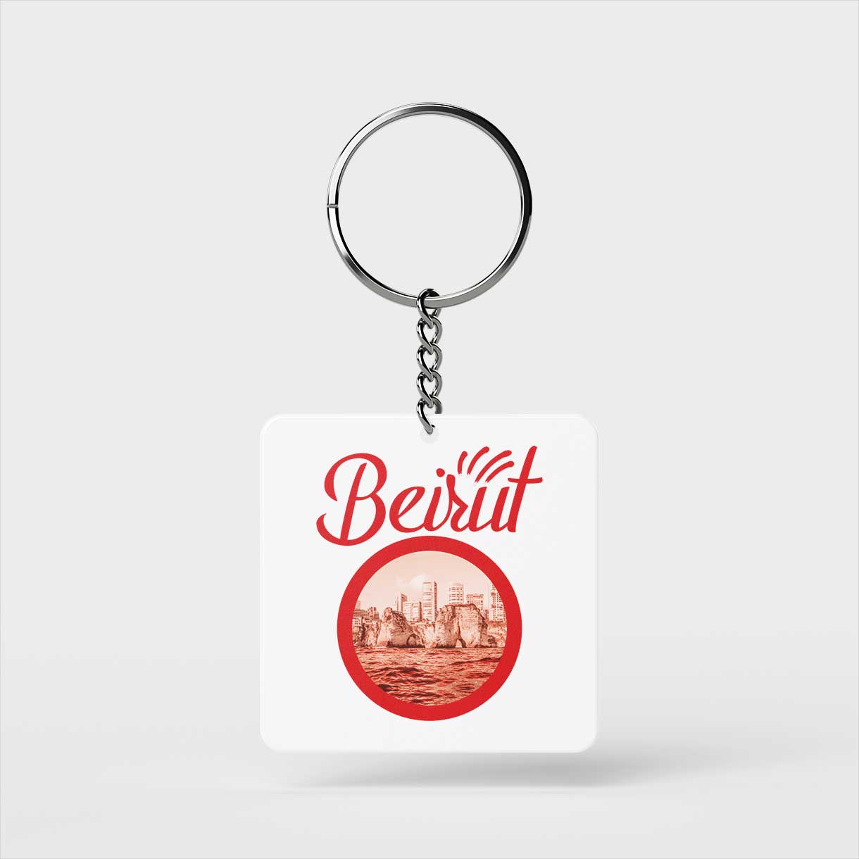 Beirut Red Circle Keychain