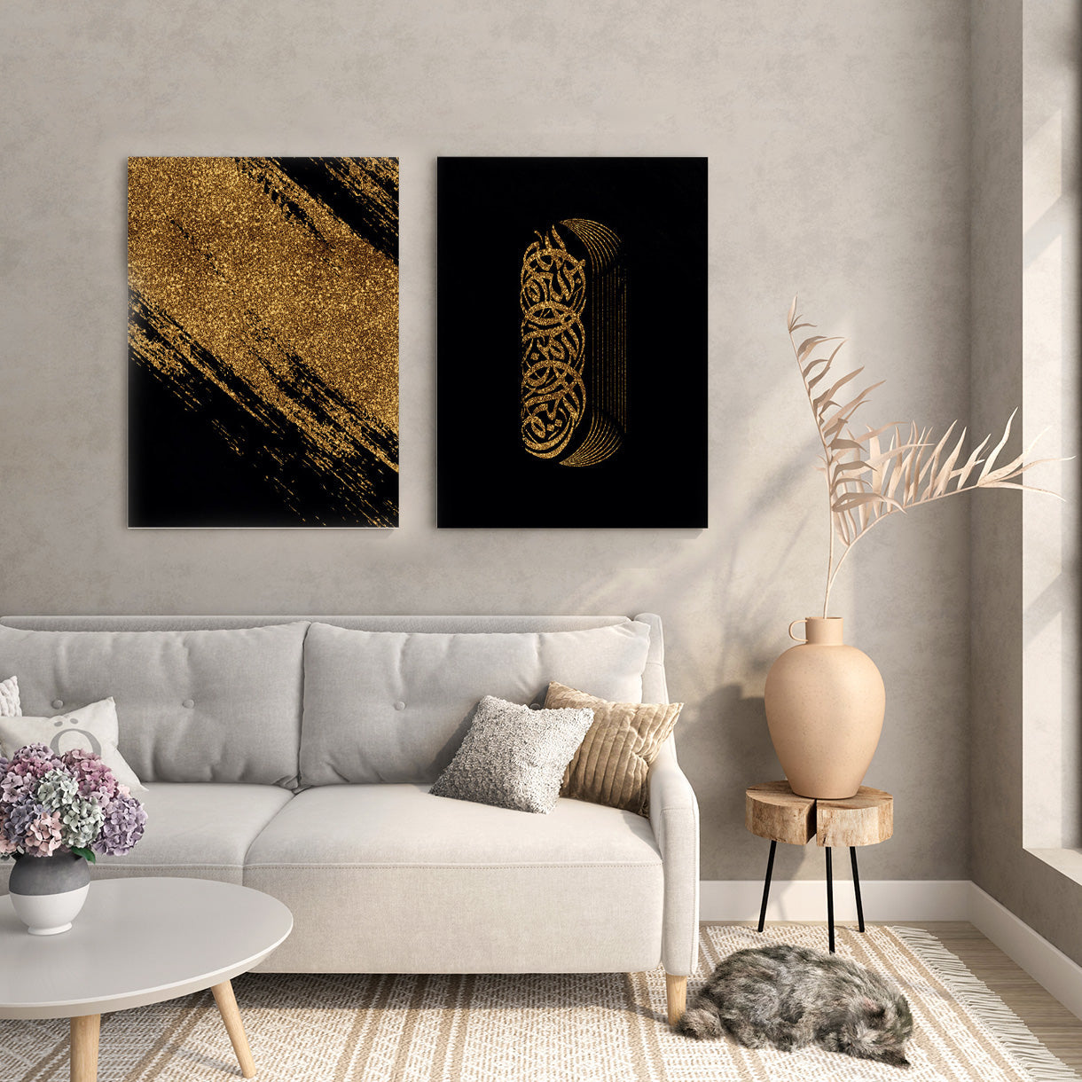 Islamic Midnight Gold Canvas