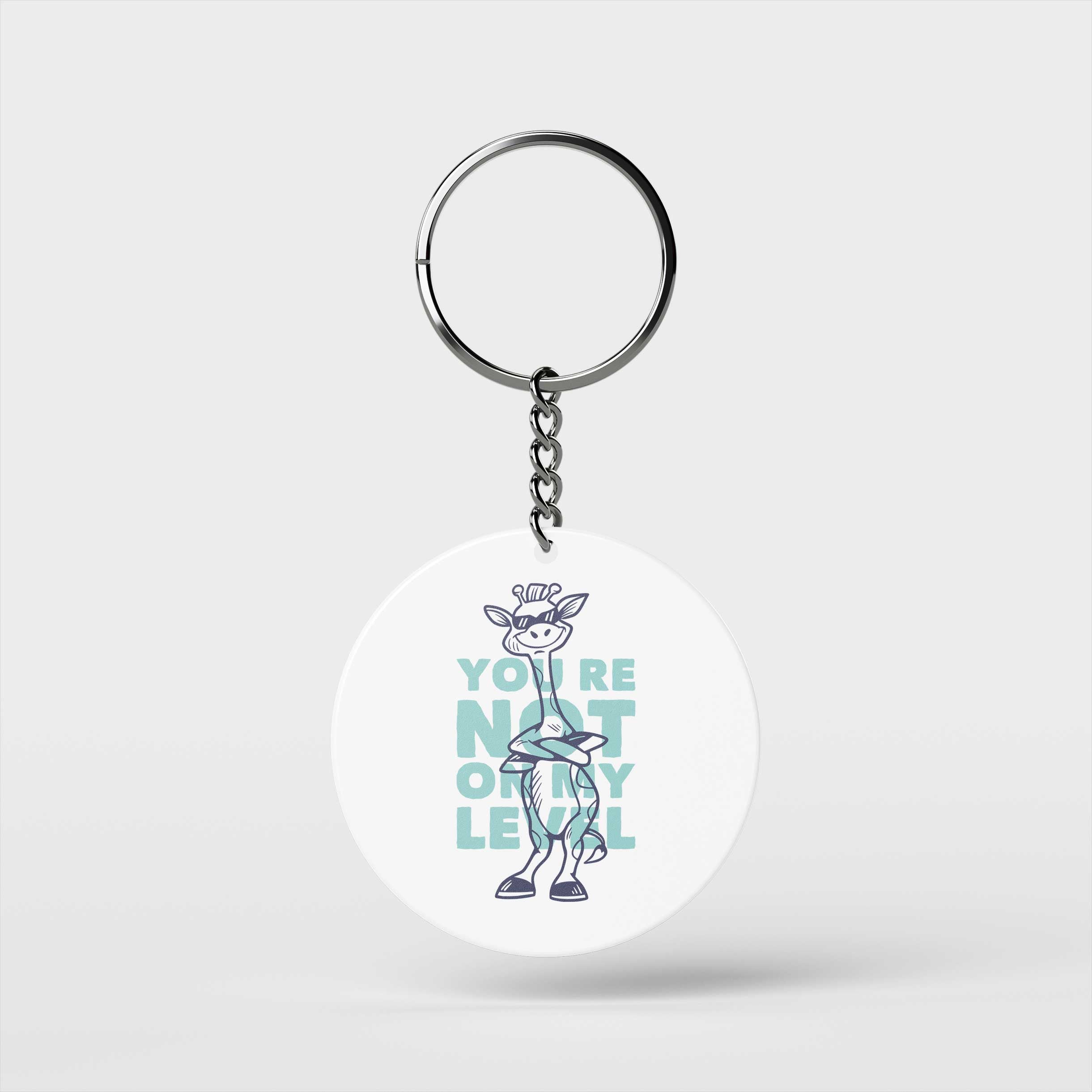 Not My Level Giraffe Keychain
