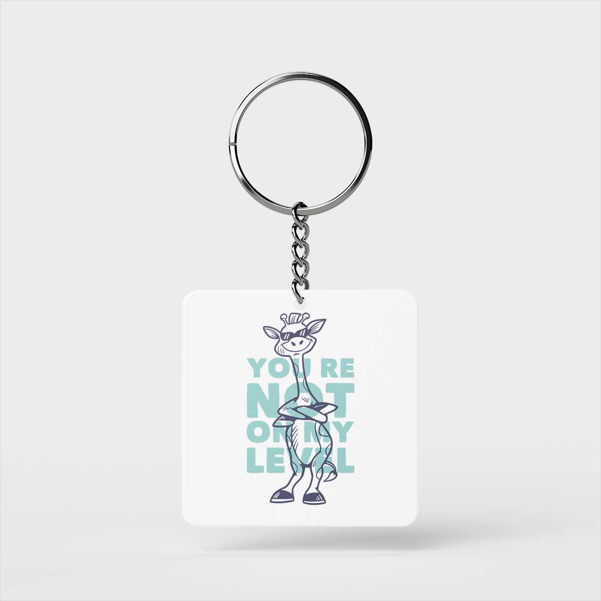 Not My Level Giraffe Keychain