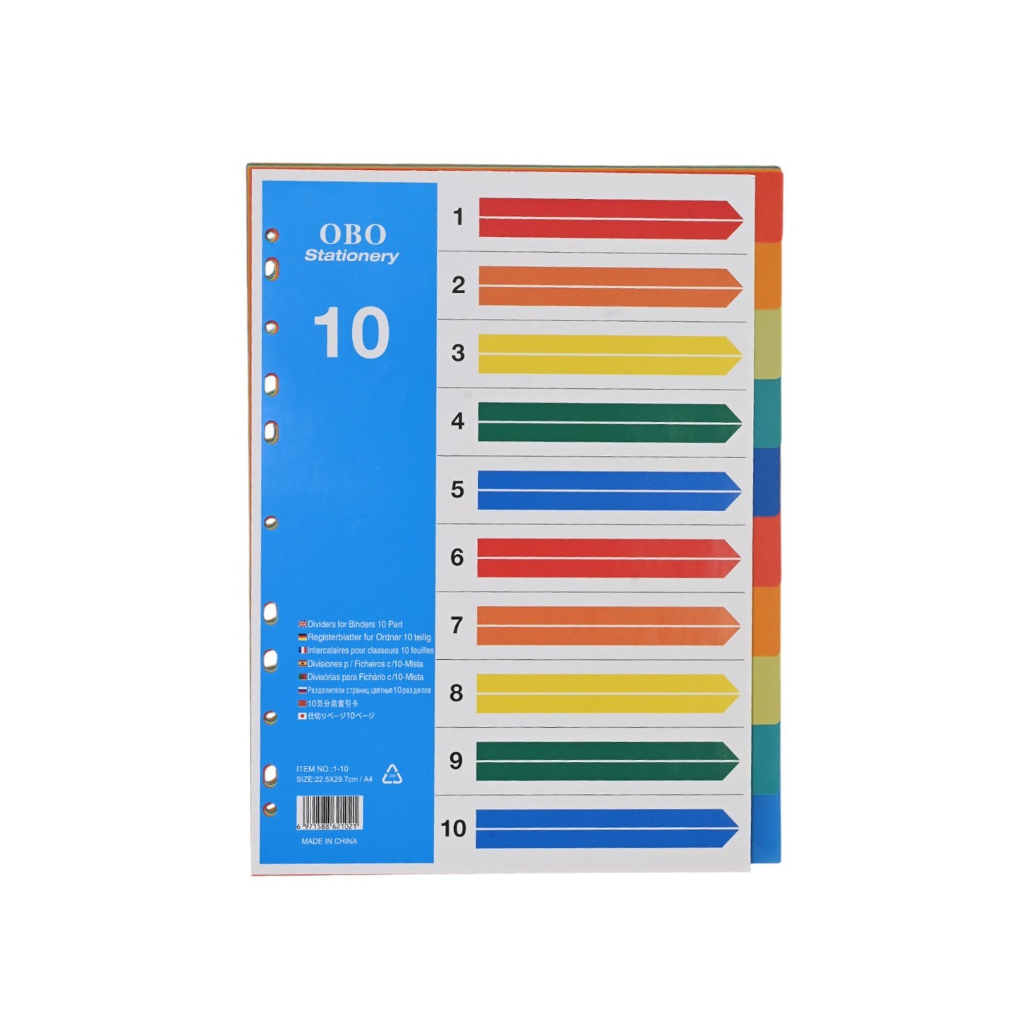 OBO A4 Colored Index Divider