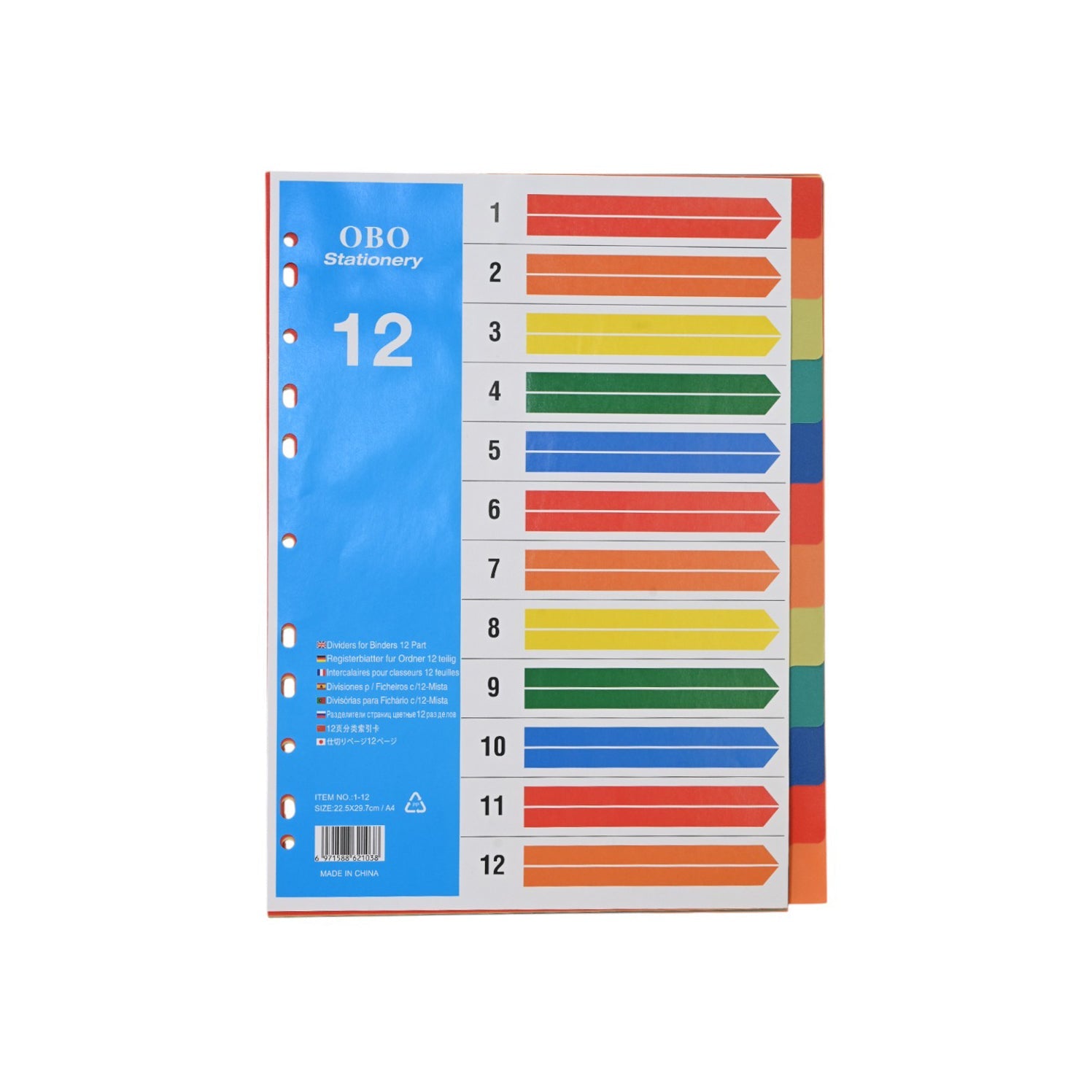 OBO A4 Colored Index Divider