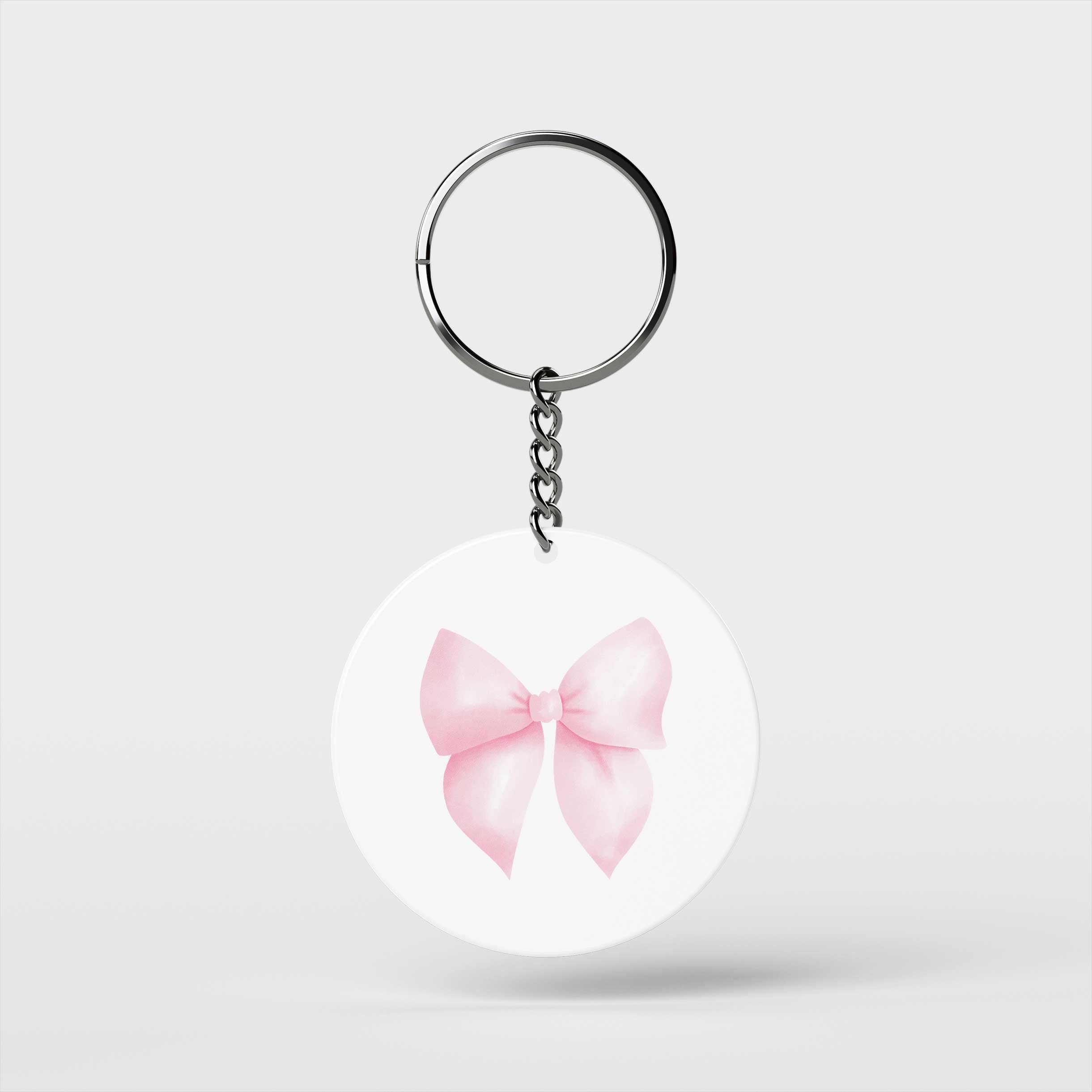 Pink Bow Keychain