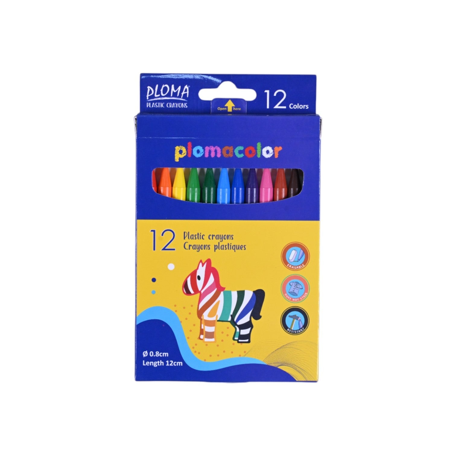 PlomaColor 12 Plastic Crayons