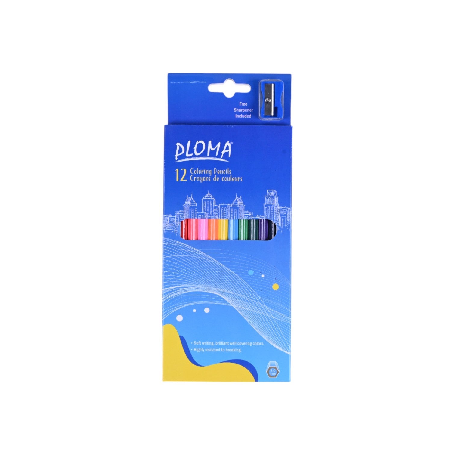 PLOMA Coloring Pencils -12 Colors (Long Pack)