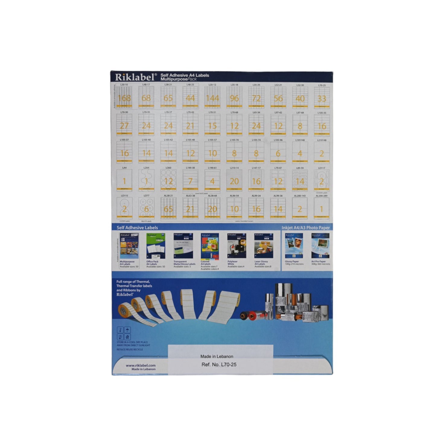 Riklabel A4 Self-Adhesive Labels