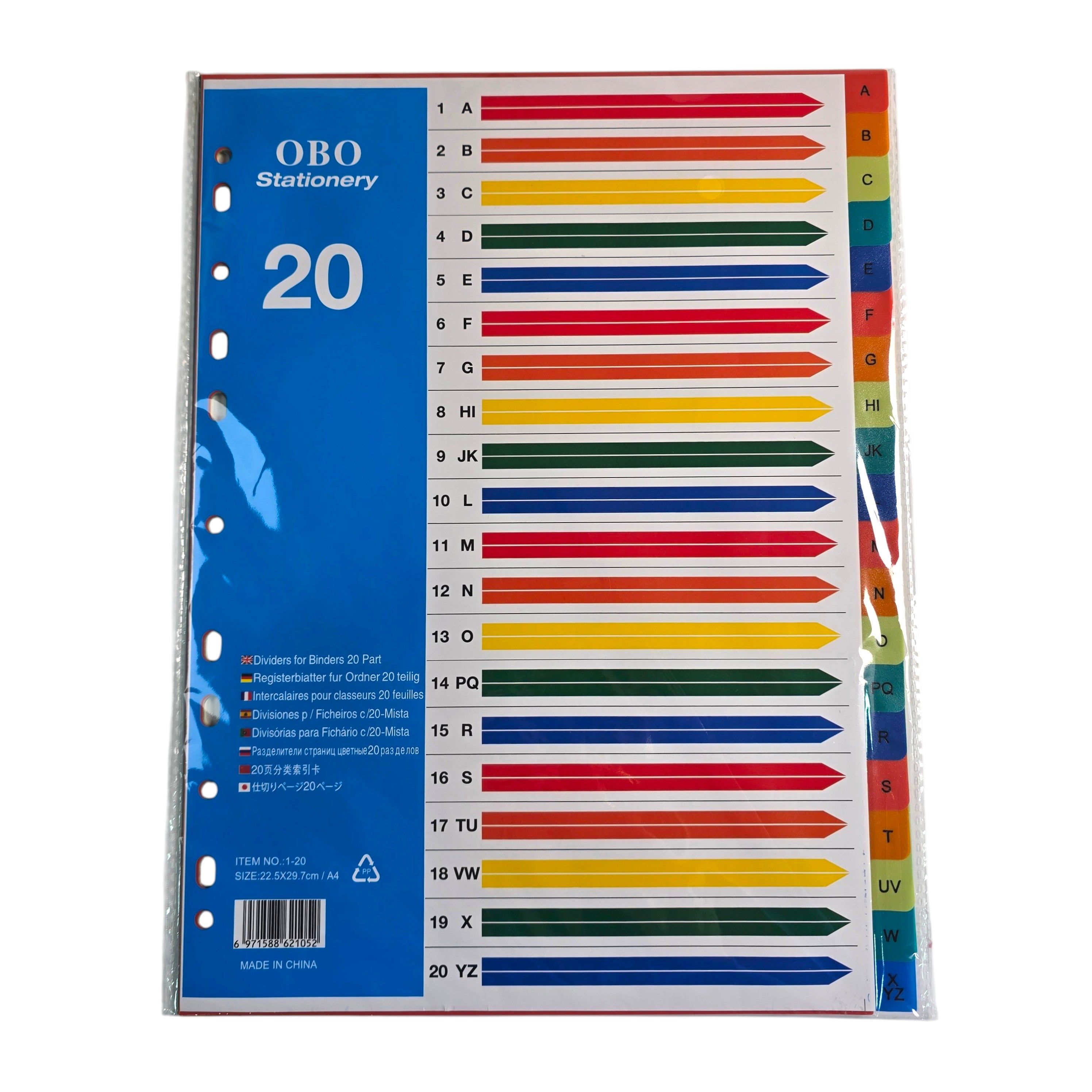 A4 Alphabet Divider Tabs 20-Part