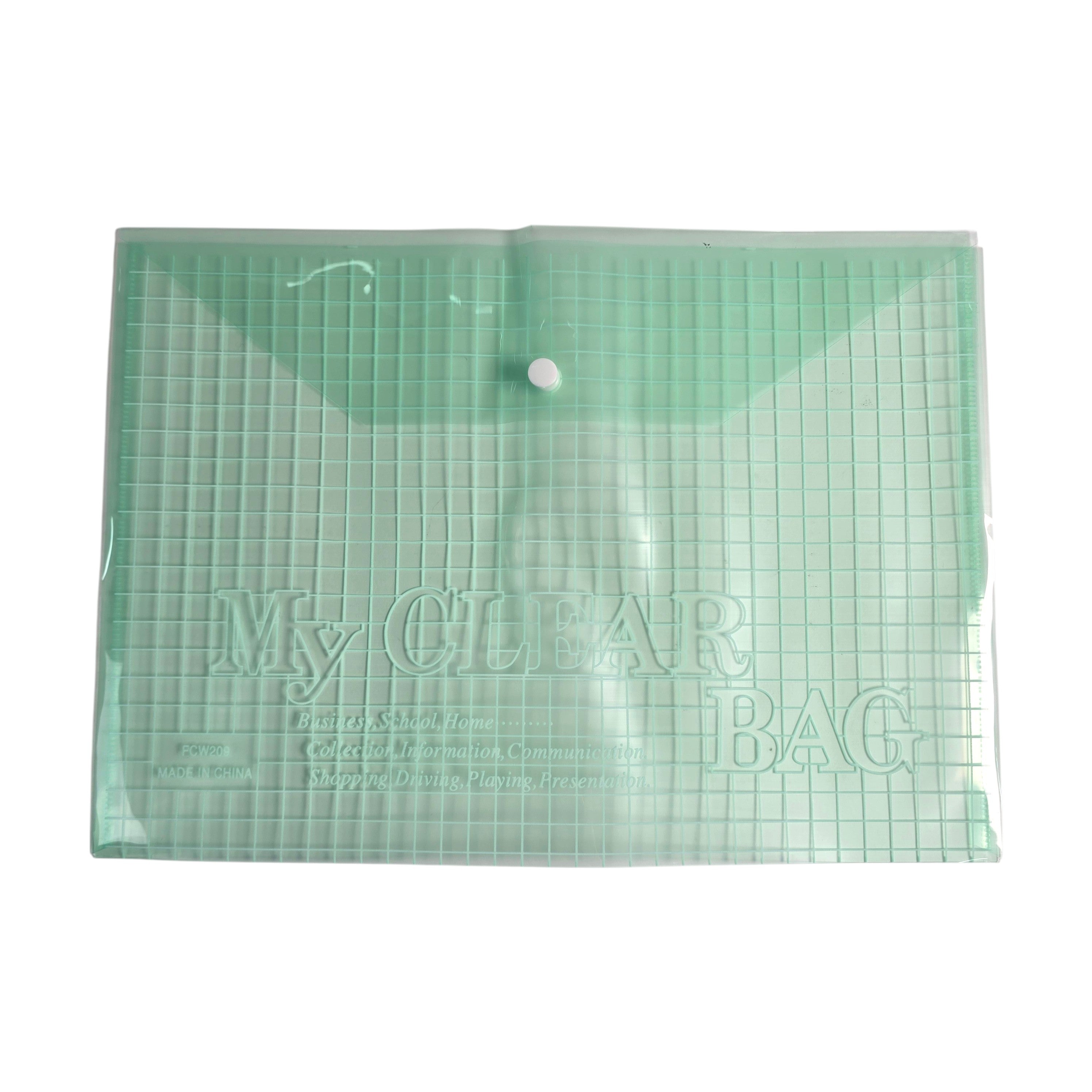 A4 Transparent Grid Snap Button Envelope