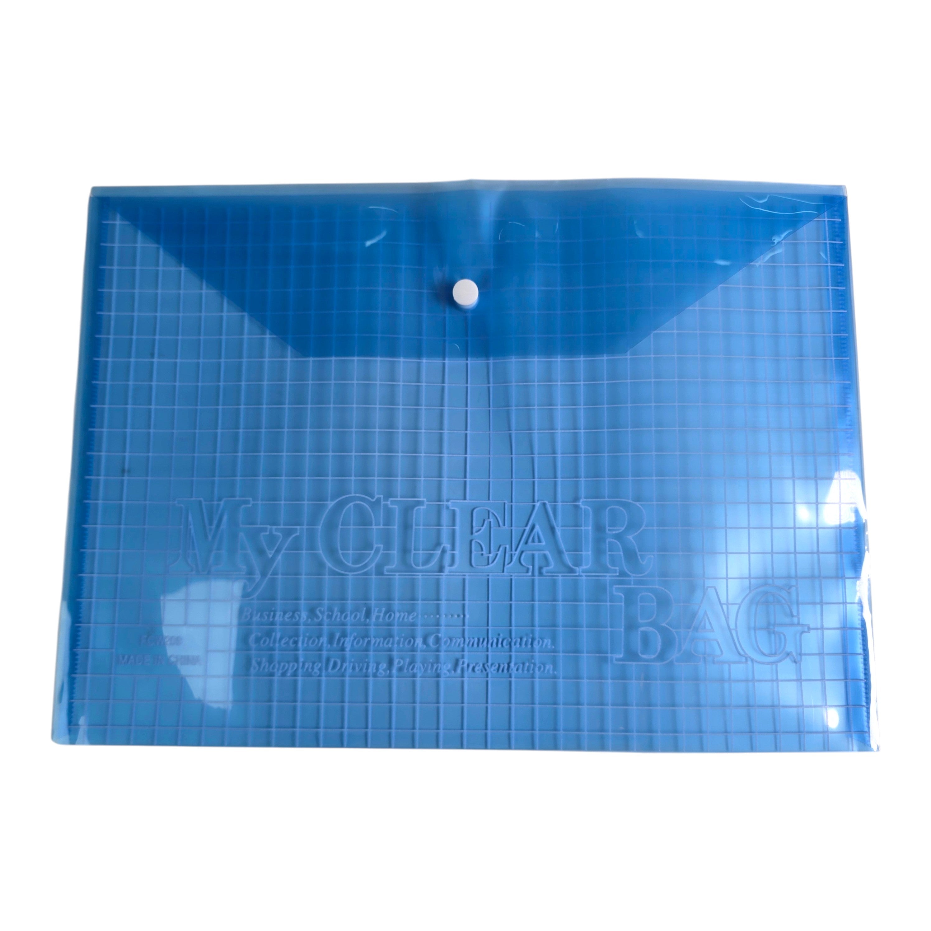 A4 Transparent Grid Snap Button Envelope