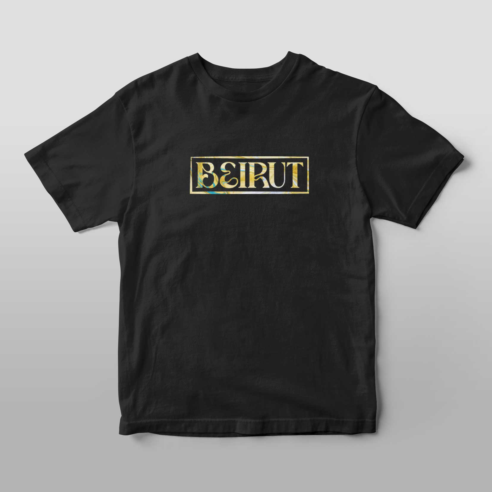 Beirut Gold Marble Black T-Shirt