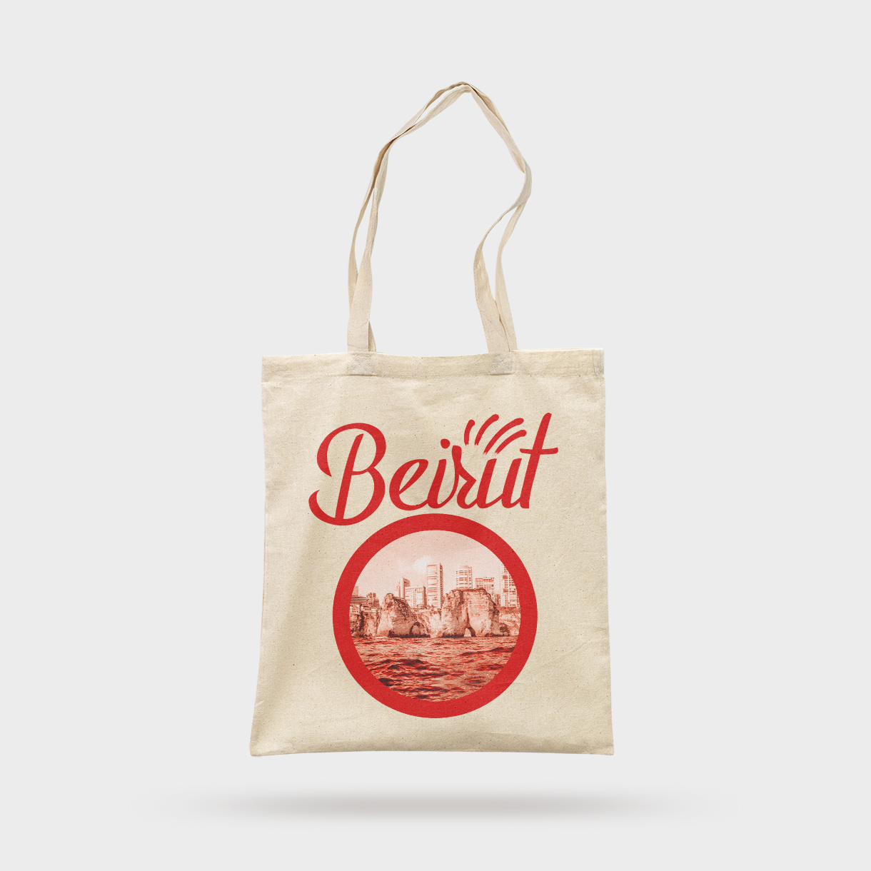 Beirut Red Circle Tote Bag