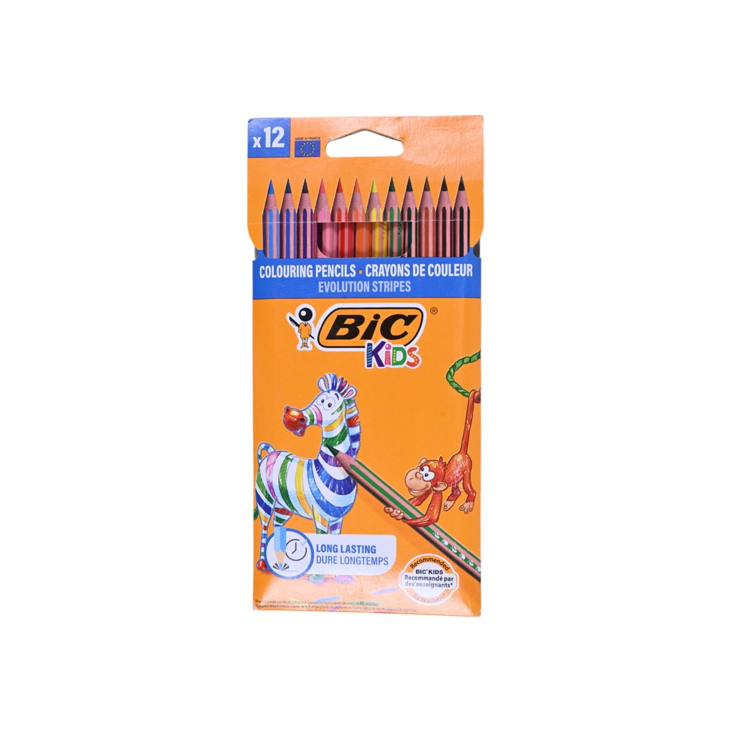 BIC kids 12 Colouring Crayons-Evolution Stripes