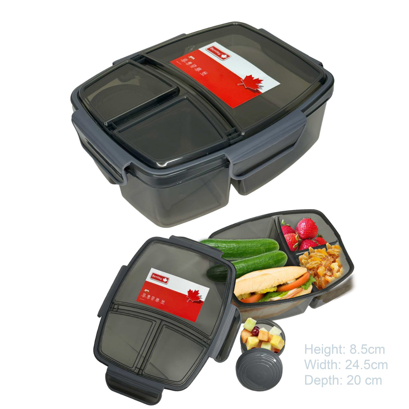 Bentley Triple Split Lunch Box 2L