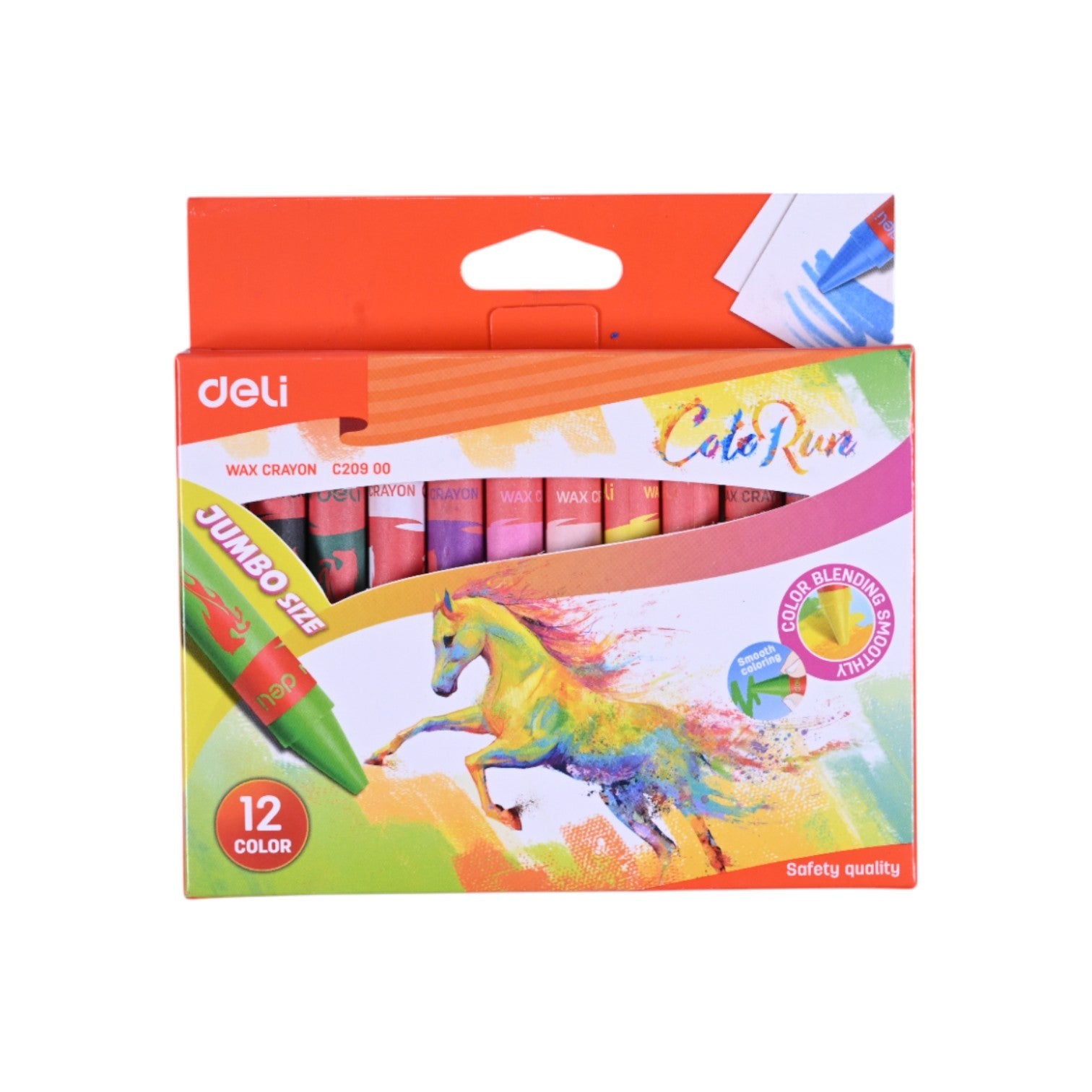 Deli Colorun Jumbo Wax Crayon-12 Colors