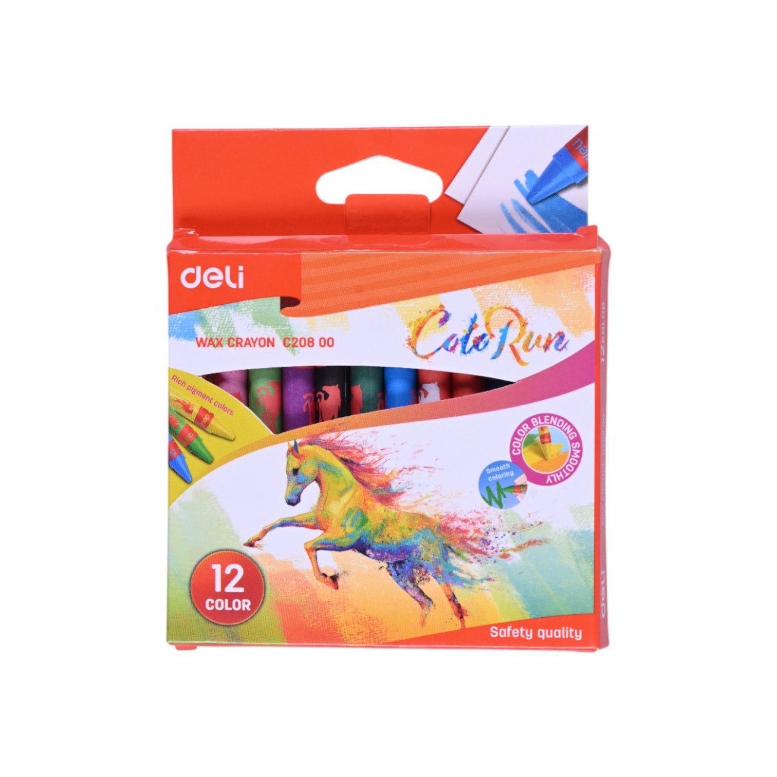 Deli Colorun Wax Crayon-12 Colors