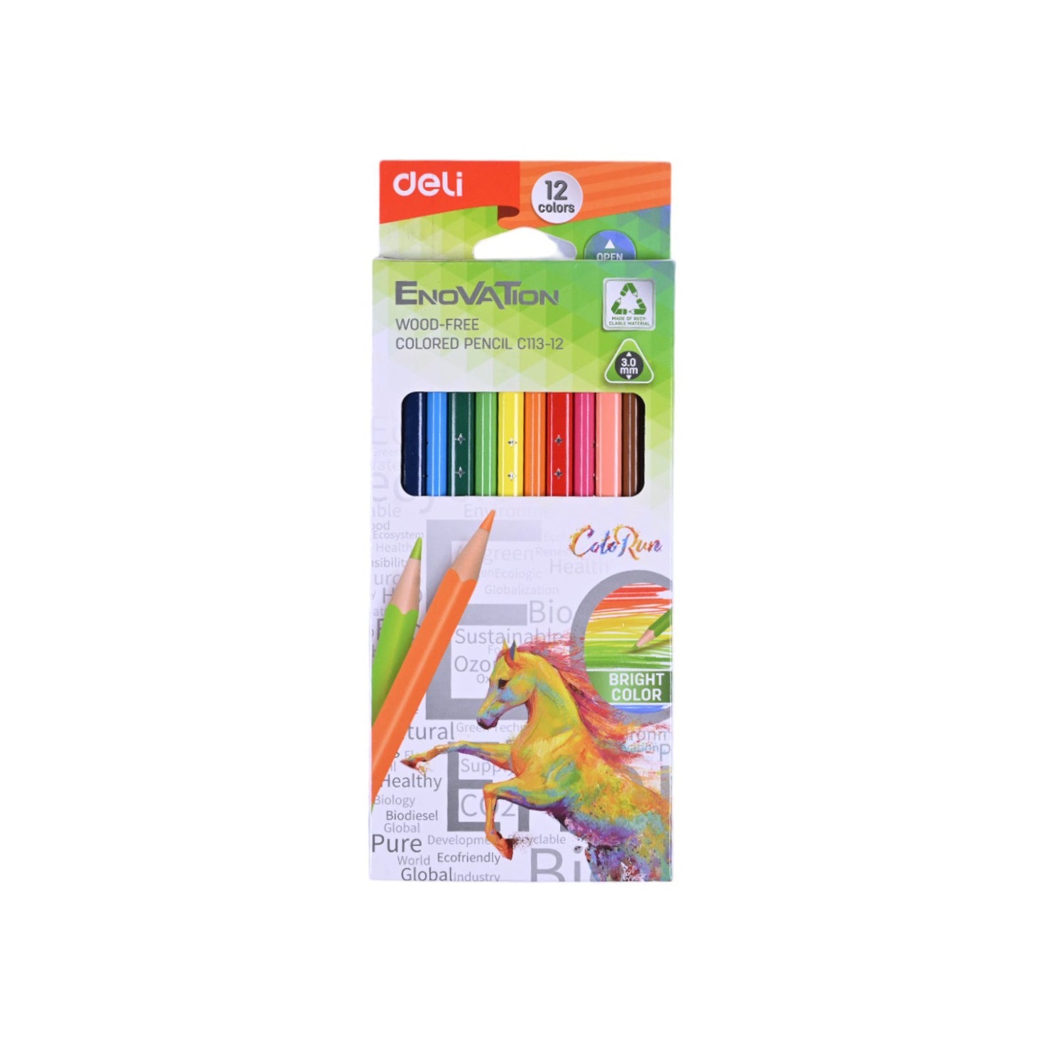Deli Enovation Long Colored Pencils-12 Colors