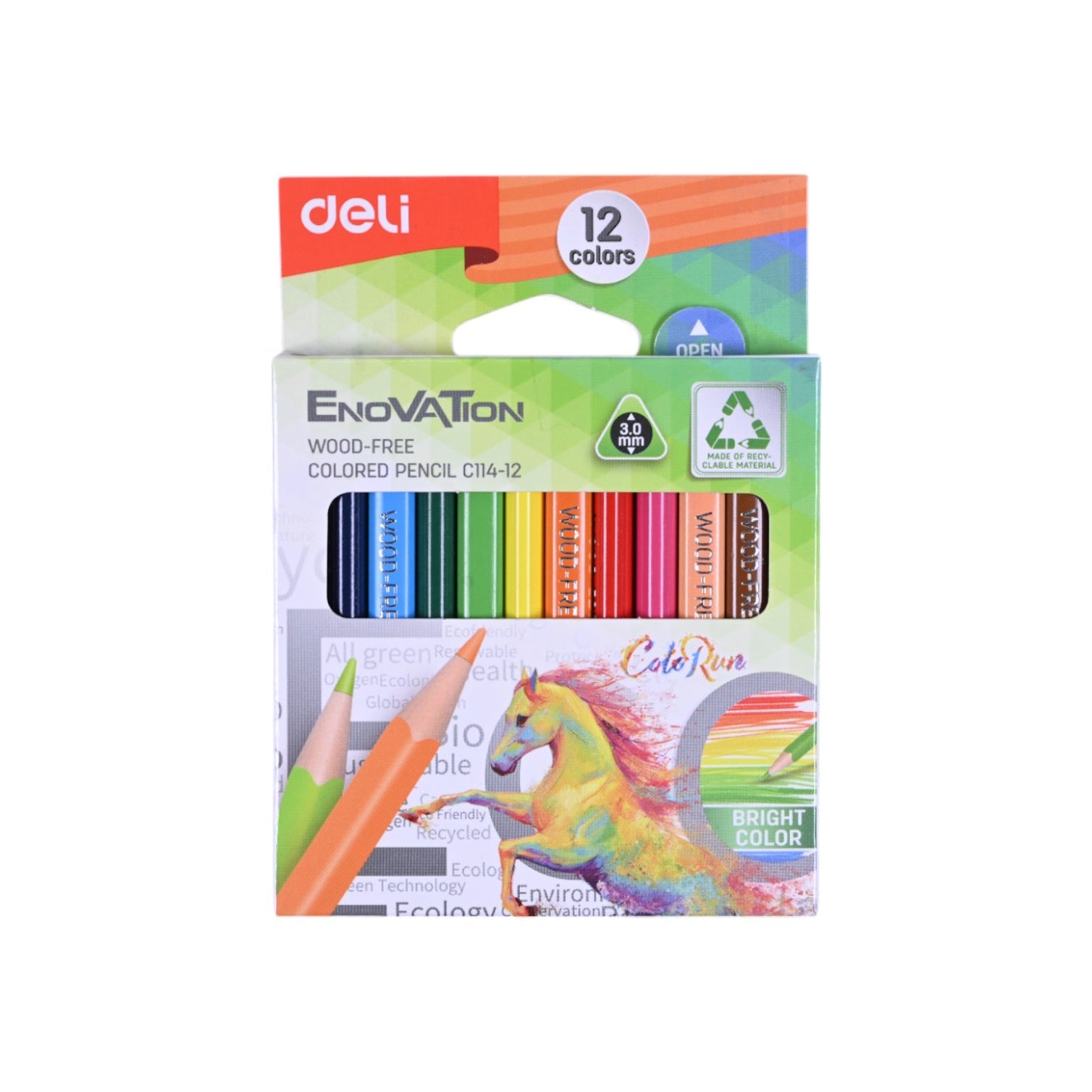 Deli Enovation Short Colored Pencils-12 Colors