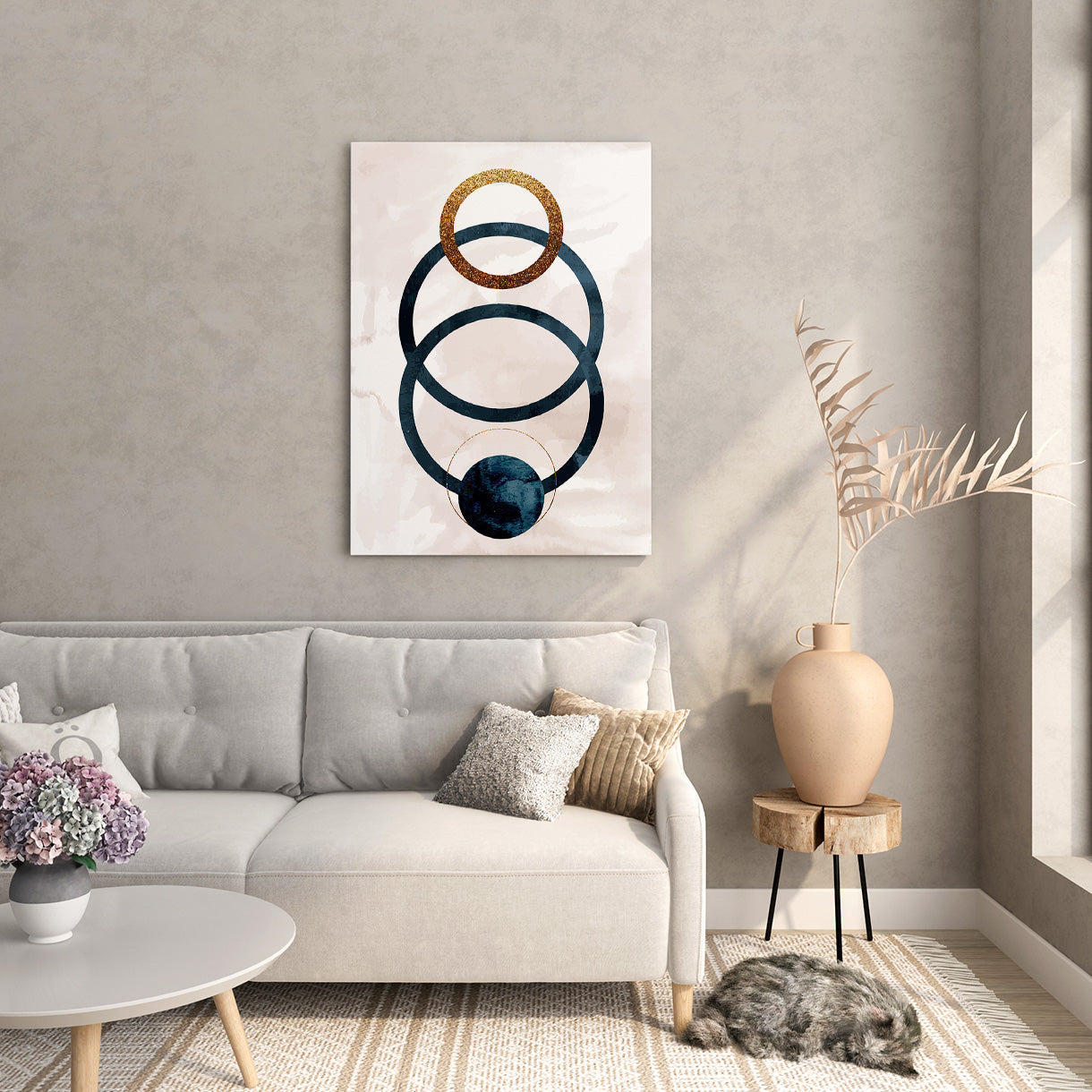 Golden Circles Canvas