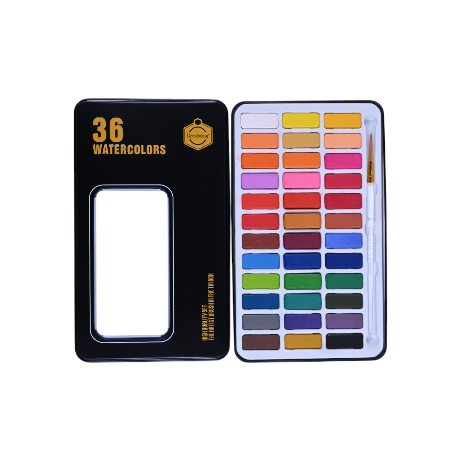 Keep Smiling Metal Case Watercolour Set