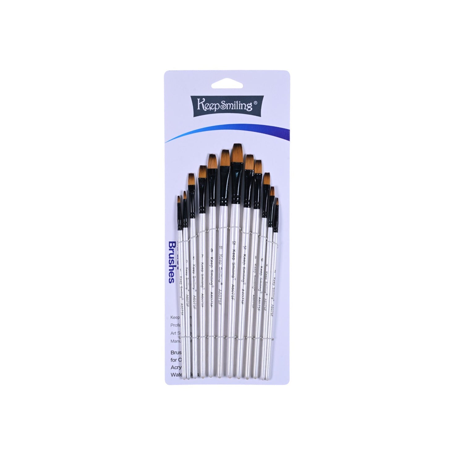 Keep Smiling White Flat Brush Set