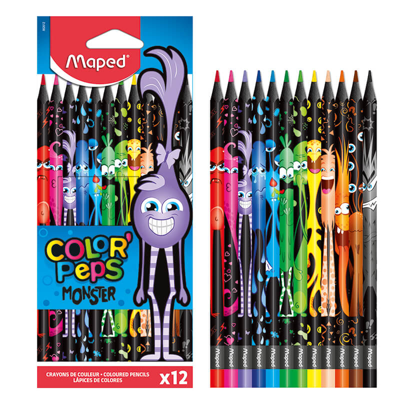 Maped Monster Coloring Pencils -12 Colors