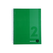 OPP Graduate 2 Subject Green Spiral Notebook