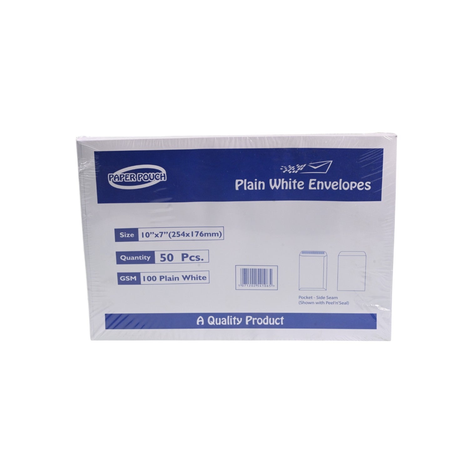 Paper Pouch Plain White Envelopes (10" x 7")