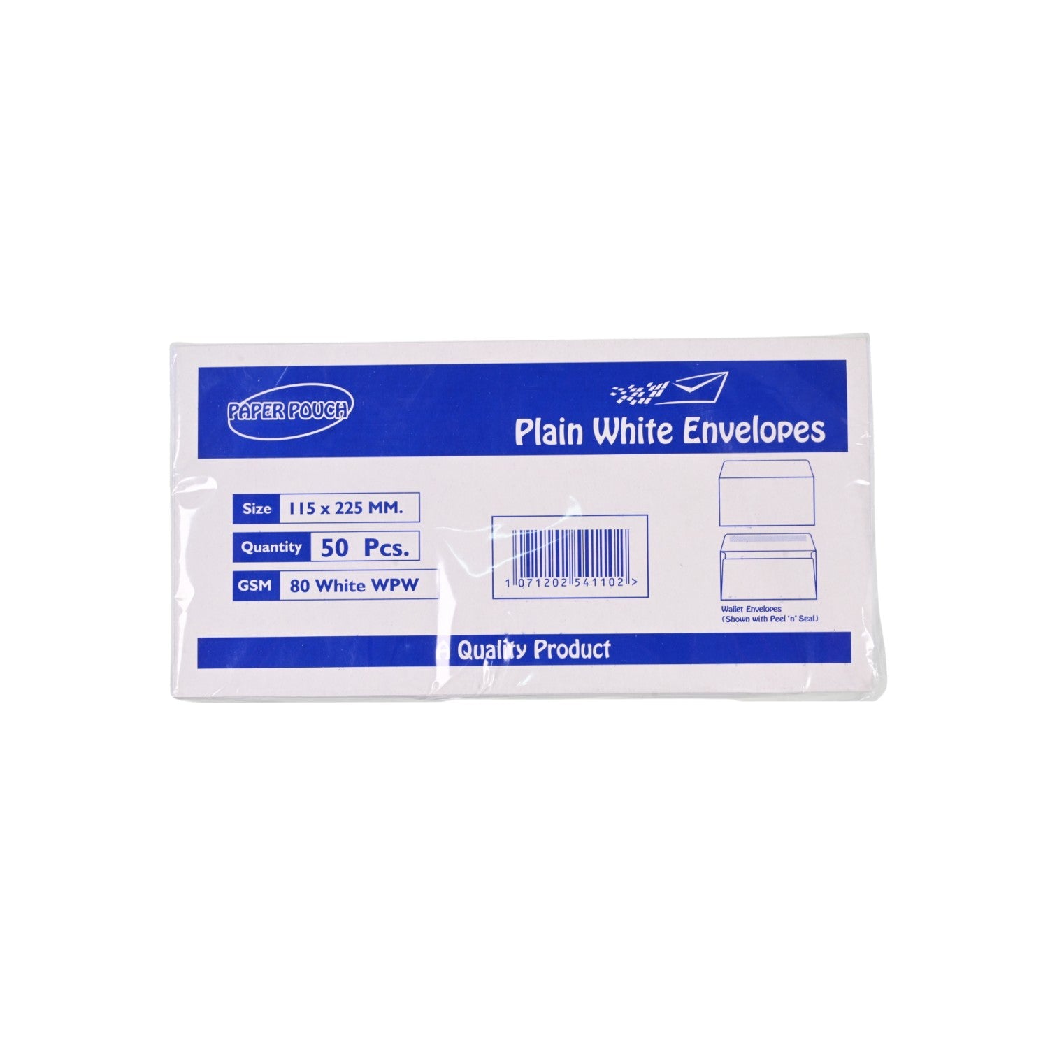 Paper Pouch White Envelopes  115 x 225 mm