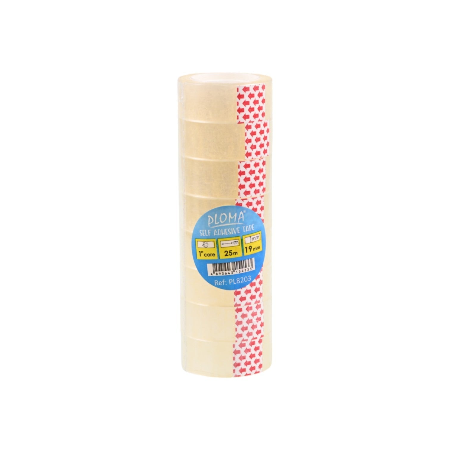 Ploma Transparent Tape Rolls (Pack of 8)